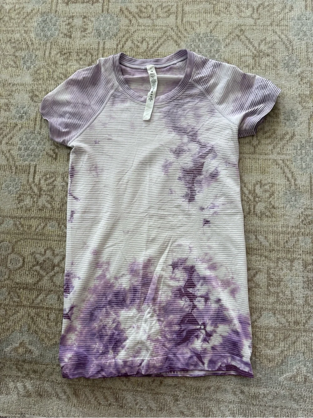 Lululemon Swiftly Tech Short Sleeve Shirt 2.0 in Shibori Stripe Wisteria Purple